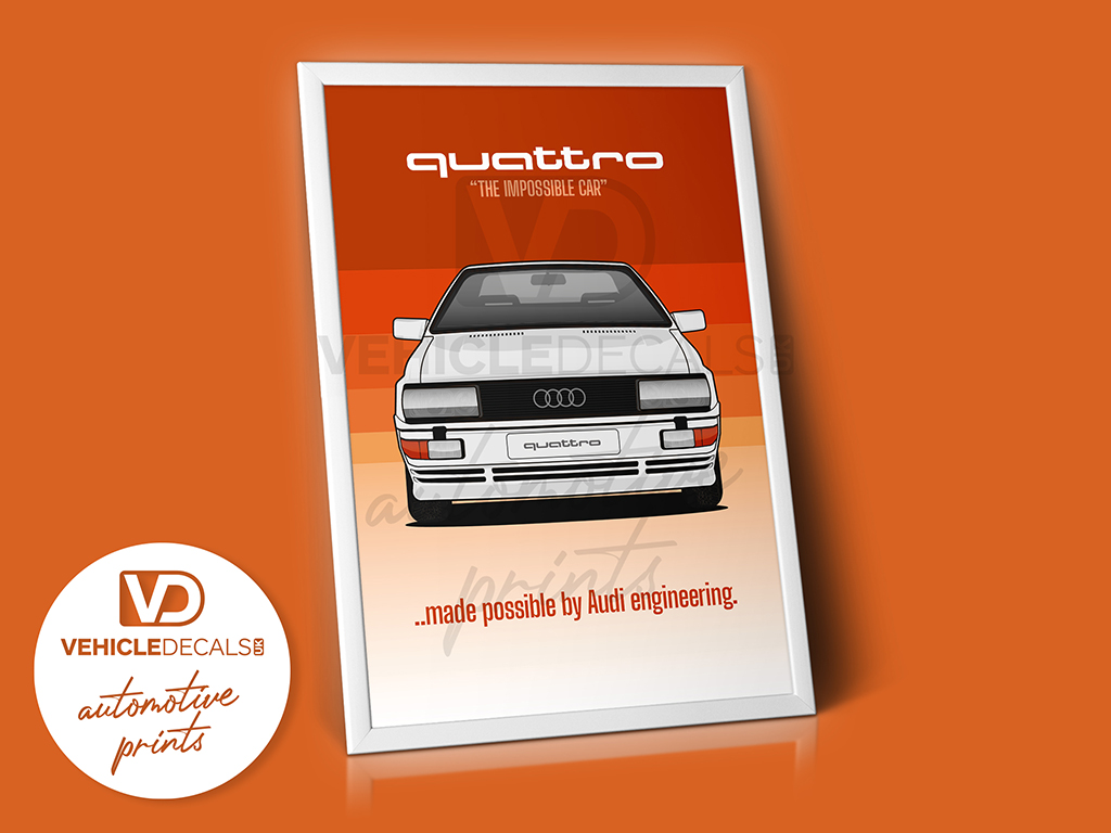 Audi UR Quattro The Impossible Car Poster Drawing Automotive Print Retro  Classic